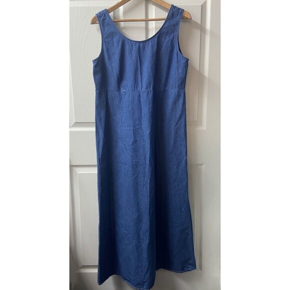 Willow Ridge Jumper Maxi Dress Womens 14 Vintage Chambray Denim Modesty - Picture 3 of 7